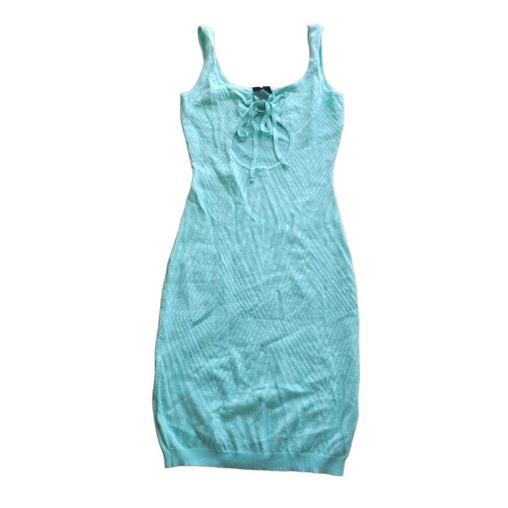 Hera collection juniors Sz S mint green lace stretch dress see through